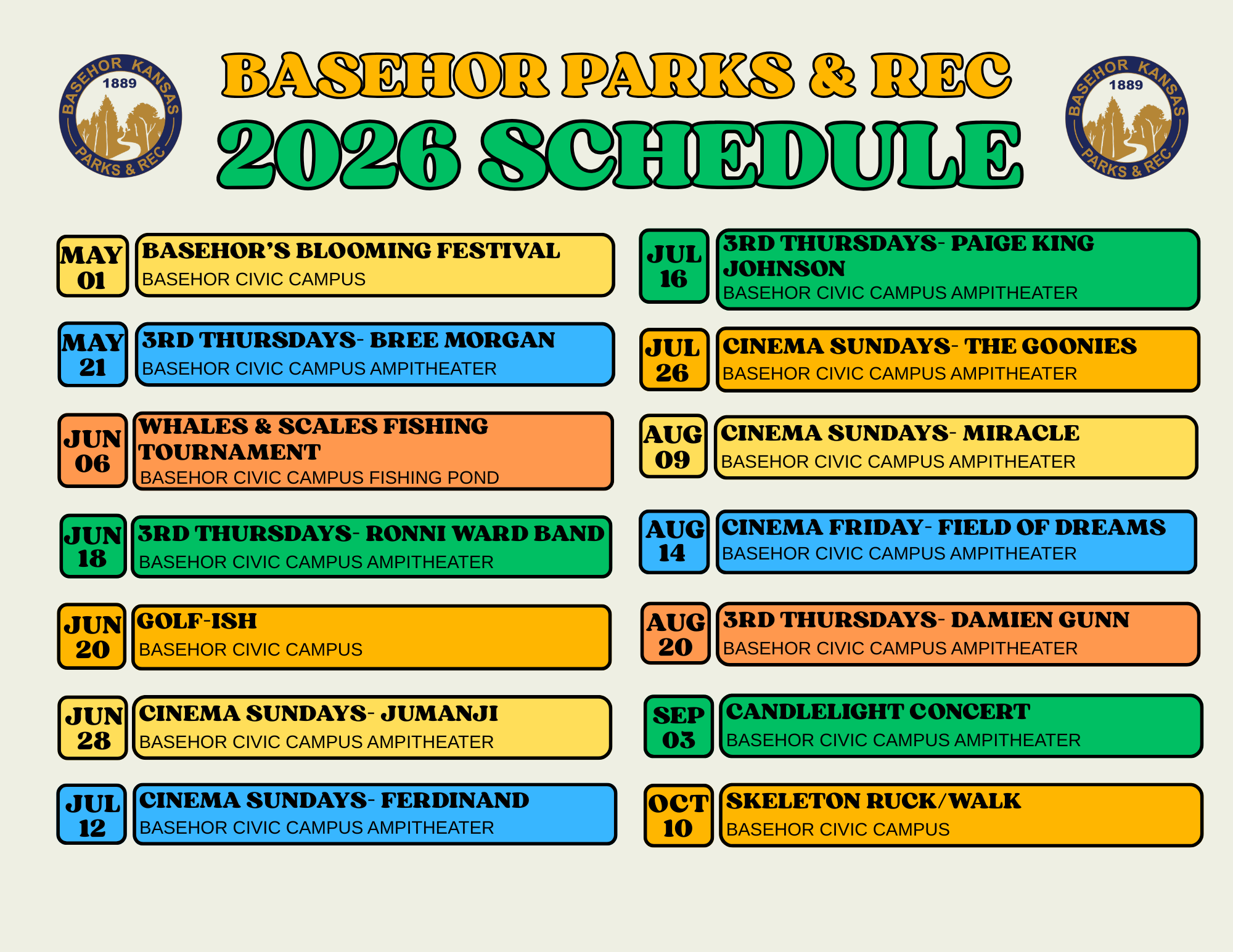 Summer Schedule